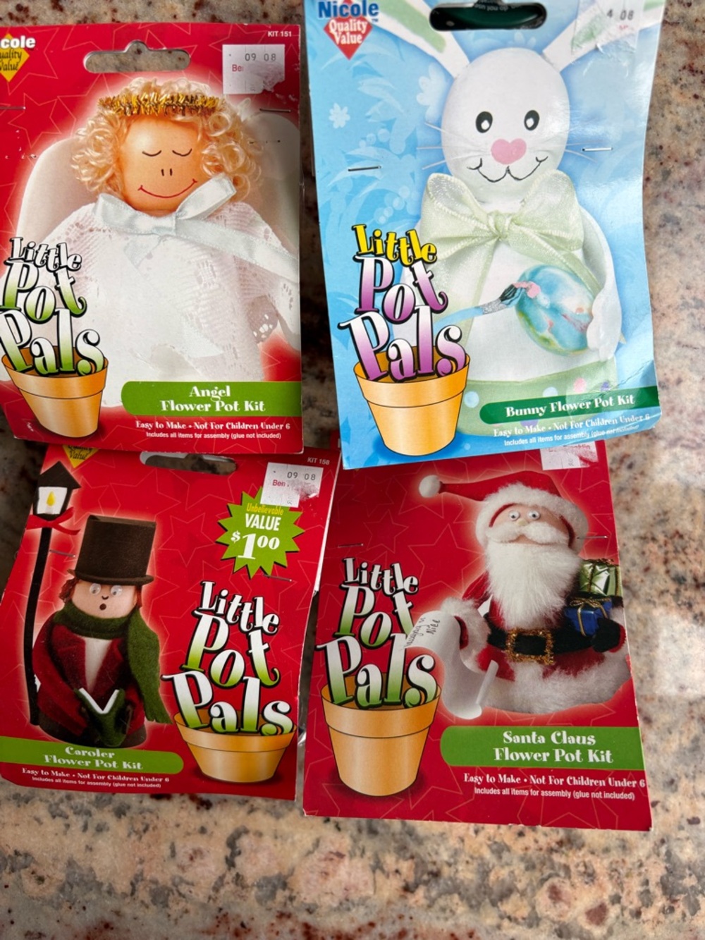 Little Pot Pals holiday easter Christmas Flower Pot Kit arts, and crafts